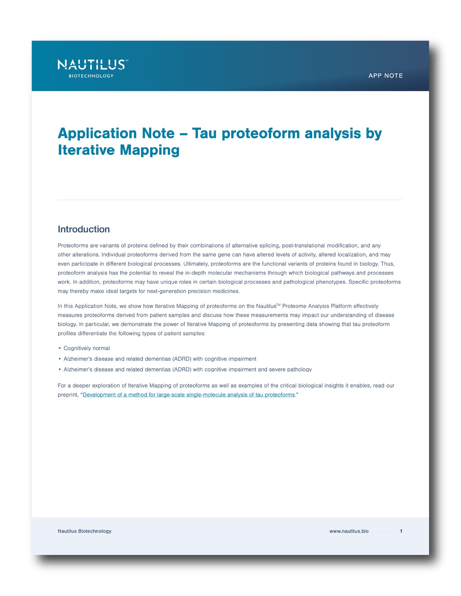 Tau proteoform analysis by Iterative Mapping - App Note thumbnail